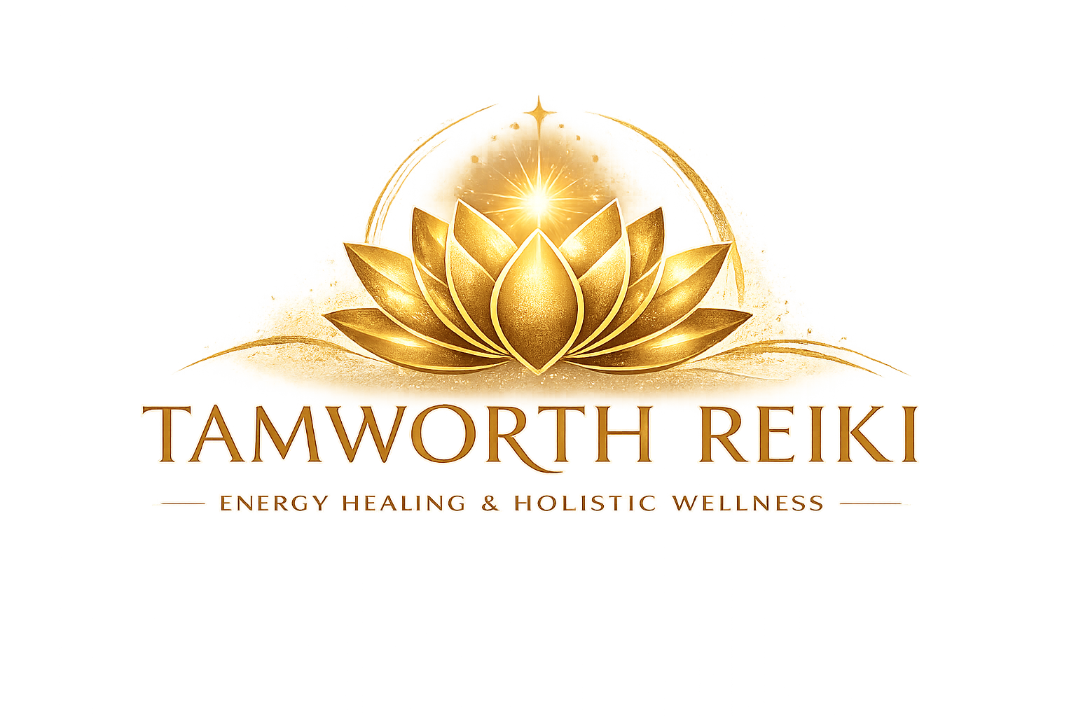 Tamworth Reiki gold lotus logo for energy healing and holistic wellness