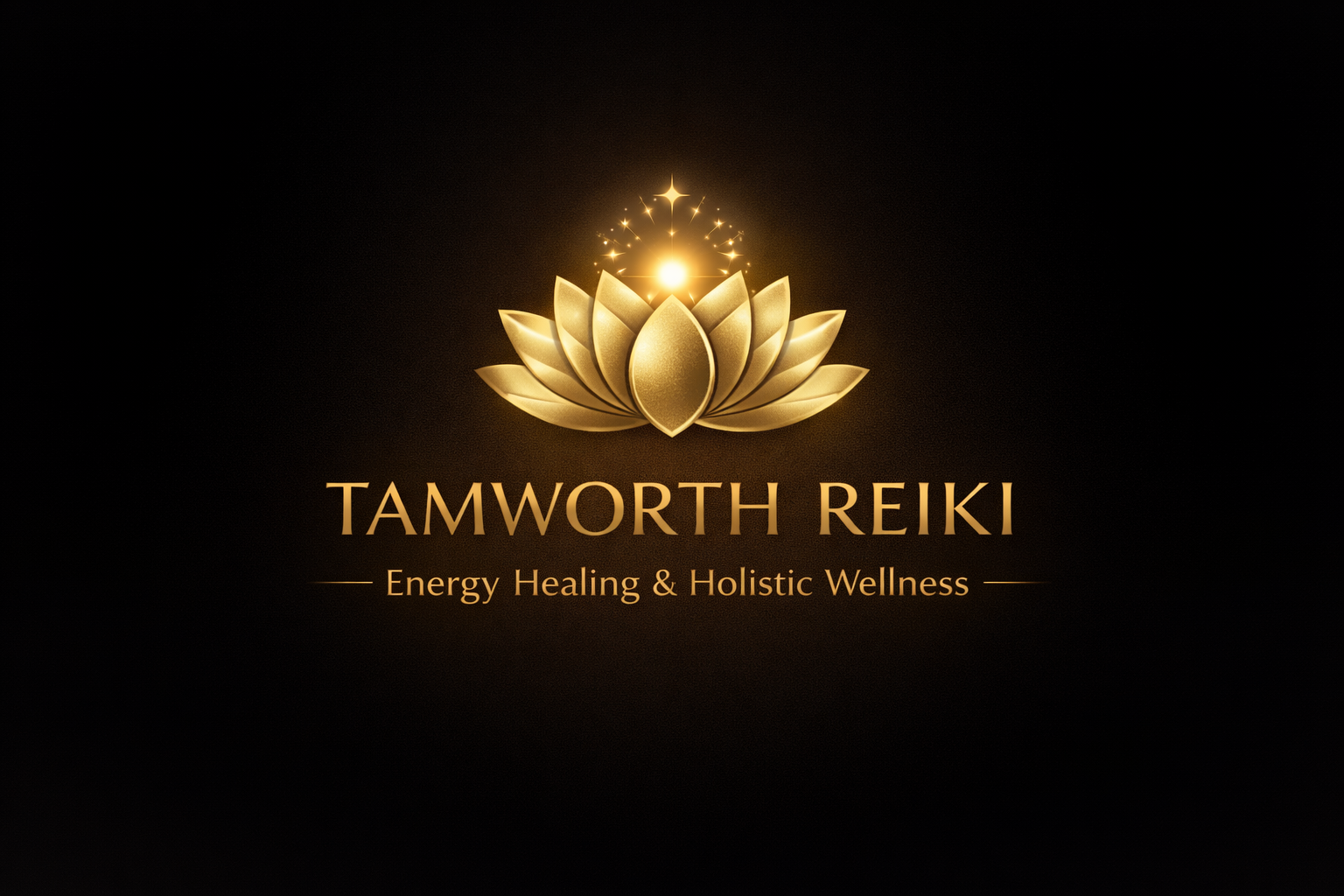 Tamworth Reiki gold lotus logo for energy healing and holistic wellness