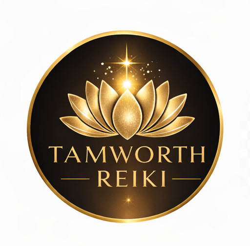 Tamworth Reiki gold lotus healing logo social media profile icon