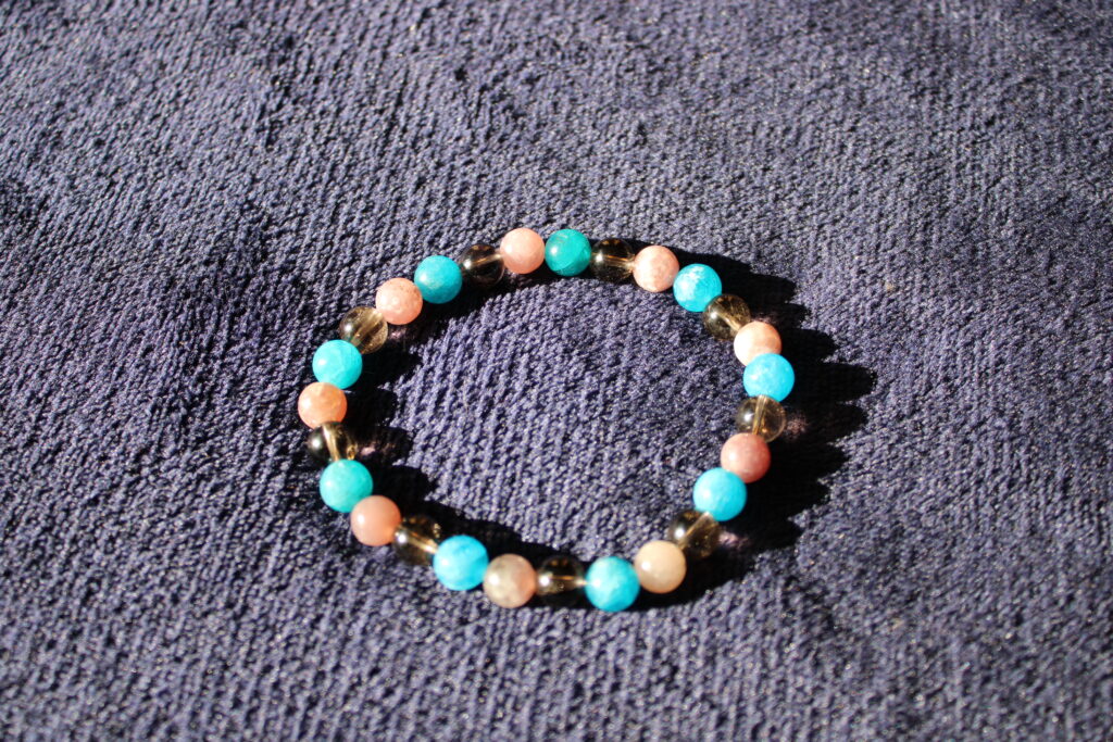 Apatite, Smoky Quartz & Lepidolite Crystal Bracelet from Tamworth Reiki