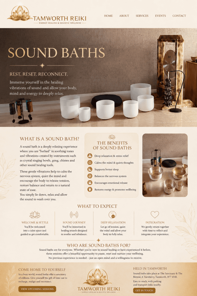 Sound bath at Tamworth Reiki