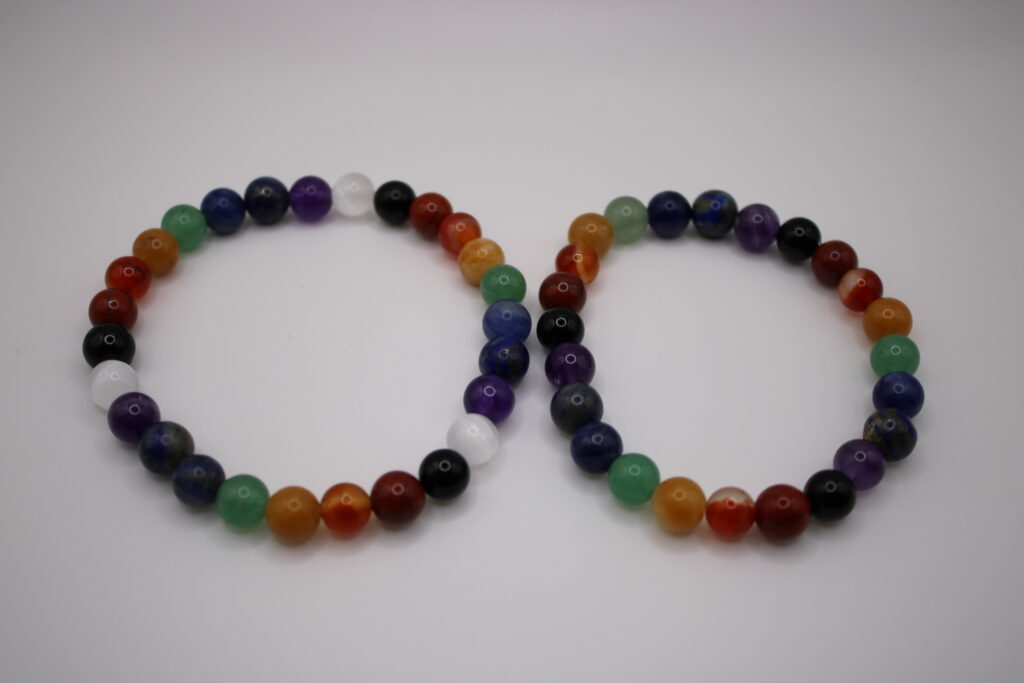 7 Chakra Crystal Bracelet with Black Tourmaline - Made at Tamworth Reiki