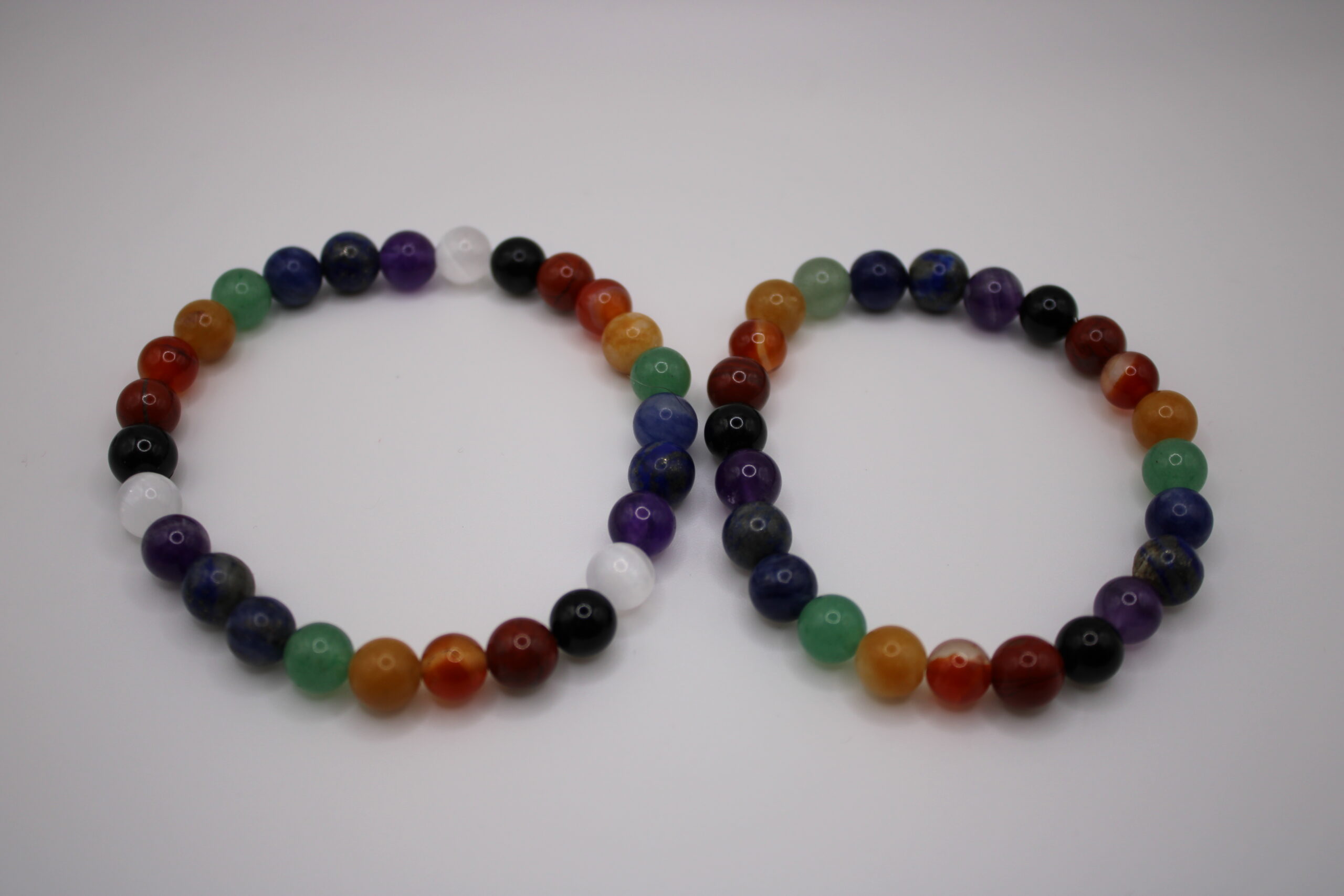 7 Chakra Crystal Bracelet with Black Tourmaline - Made at Tamworth Reiki