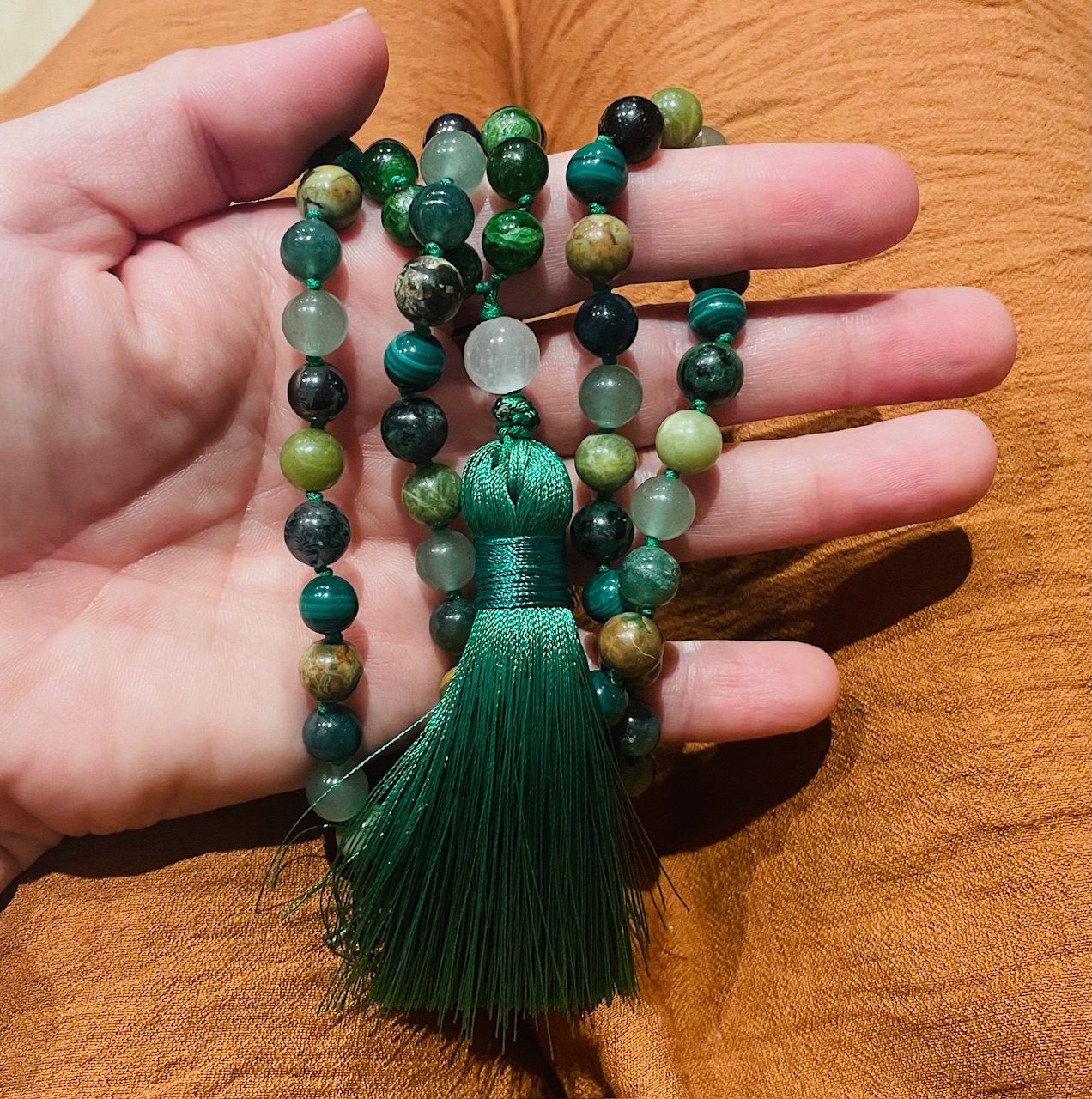 Growth, Harmony & Transformation - Hand Tied Mala Beads made by Tamworth Reiki