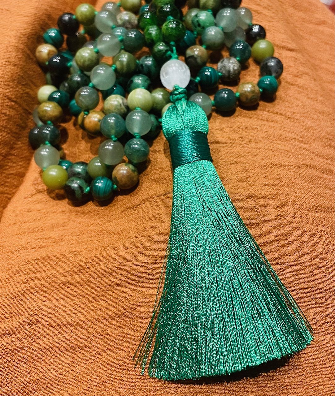 Growth, Harmony & Transformation - Hand Tied Mala Beads